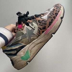Golden Goose Running Sneakers leopard pink Size 37
